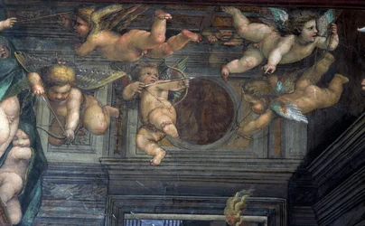 La Sala delle Nozze di Alessandro e Rossana (détail) de putti volants