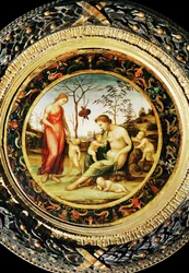 Vénus terrestre avec Eros et Vénus céleste avec Anteros et deux cupidons ...