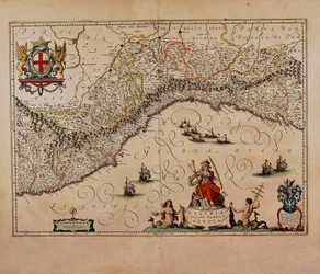 Carte de la région de Ligurie, par Giovanni Antonio Magini
