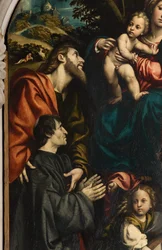 Autel de Sainte Catherine, Madone et Enfant entre les saints Philippe et Jacques et le donateur Giacomo Schizzi (détail)