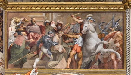 Allée centrale, troisième travée sud, montée au Calvaire, Il Pordenone