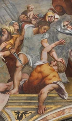 Allée centrale, première travée sud, Christ cloué sur la croix, Le Pordenone