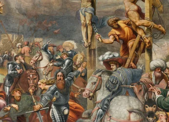 Contrefaçade, IL Pordenone, Crucifixion 1520-21, (détail)