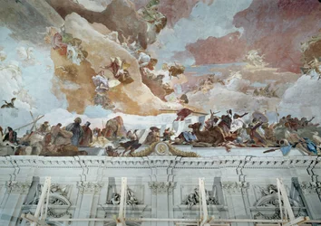 Afrique, détail de la fresque du plafond ... (fresque)