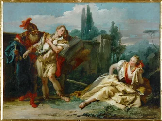 Rinaldo quitte Armida. Extrait du poème de Torquato Tasso (peinture sur toile)