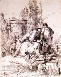 Sorcier examinant des crânes