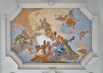 Triomphe de la Gloire annoncé par la Renommée parmi les Vertus Cardinales