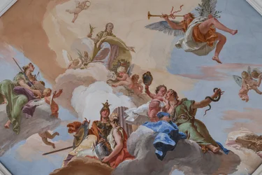 Triomphe de la Gloire annoncé par la Renommée parmi les Vertus cardinales