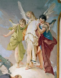 Abraham et les anges, par Giovanni Battista Tiepolo, détail, Palais Patriarcal, Salle des Hôtes, Udine