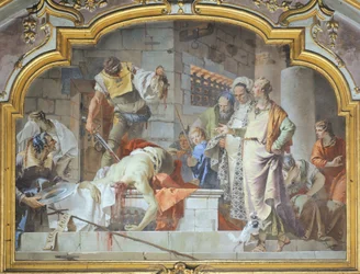 Italie, Bergame, Chapelle Colleoni, Décapitation de Jean-Baptiste