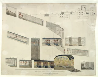 Section de la tombe de Psammuthis à Thèbes, découverte et ouverte par Belzoni en 1818