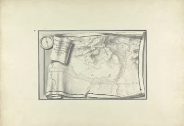 Plan des ruines de Sardes avec vestiges de bâtiments anciens encore existants en 1750, vers 1750