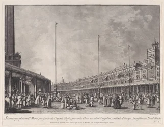 Planche 9 : Procession de la Fête-Dieu sur la Piazza San Marco, de 
