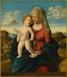 Madone et enfant dans un paysage