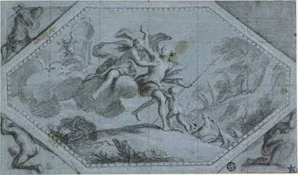Décoration de plafond avec Vénus et Adonis
