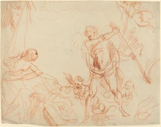 Composition mythologique avec Chronos et Harpies [recto]