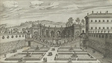 Autre vue en perspective du théâtre et du jardin contigu de Mondragone à Frascati, 1691 ou après