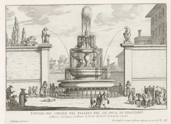 Fontaine dans la cour du Palazzo Taverna à Rome