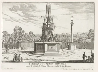 Fontaine sur la Piazza San Pietro in Montorio sur le mont Janicule à Rome