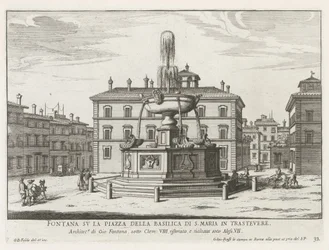Fontaine sur la Piazza Santa Maria in Trastevere