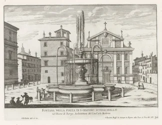 Fontaine sur la Piazza Scossacavalli à Rome