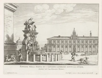 Fontaine sur la Piazza di San Giovanni in Laterano à Rome (Fontane di Roma)