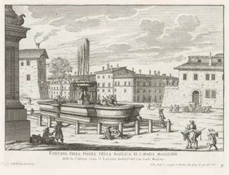 Fontaine sur la Piazza di Santa Maria Maggiore à Rome