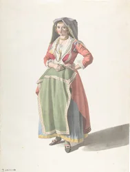 Jeune femme en costume traditionnel napolitain