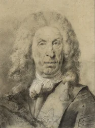 Portrait du maréchal von der Schulenburg, vers 1735 (craie noire et blanche avec fusain sur papier)