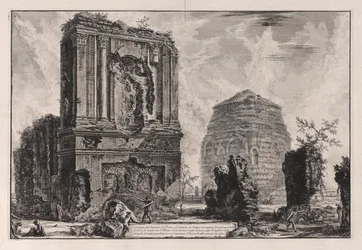 Vue du tombeau de Pisone Liciniano