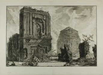 A. Vue du tombeau de Licinianus Piso sur l