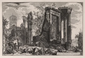 Autre vue du temple de la Sibylle à Tivoli, tirée de Vedute di Roma (Vues de Rome)