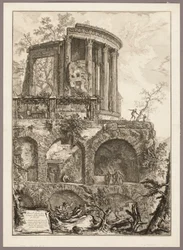 Une autre vue du Temple de la Sibylle à Tivoli, des Vues de Rome
