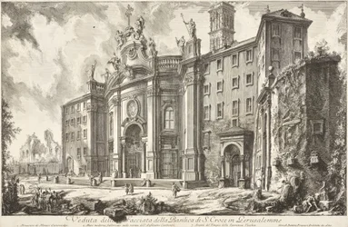 Vue de la façade de la basilique Santa Croce in Gerusalemme