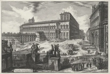 Vue de la Piazza di Monte Cavallo (tirée de : Vedute di Roma)