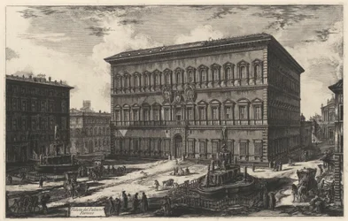 Vue du palais Farnèse (tiré de : Vedute di Roma)