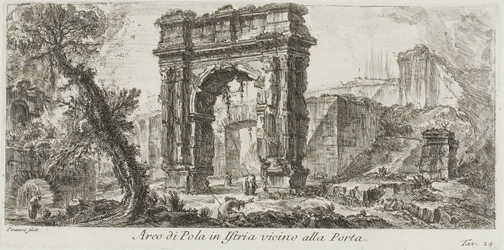 Arc de Pola en Istrie près de la porte, planche 24 de Quelques vues d