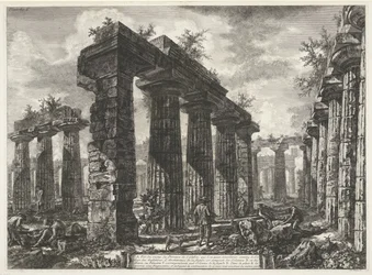 Basilique de Paestum à Paestum (Différentes vues de quelques restes de trois grands édifices qui subsistent encore dans l