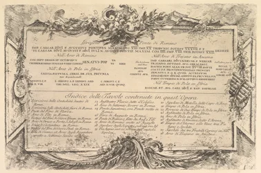 Début Inscription sur le côté du Pont de Rimino, ca. 1748