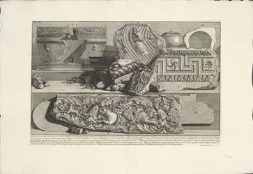 Fragmenten uit de Tombe van Caecilia Metella te Rome