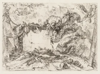 Groteschi : Ruines avec crânes et vase fumant