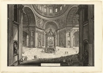Vue intérieure de la basilique Saint-Pierre au Vatican, près de la Tribune, d
