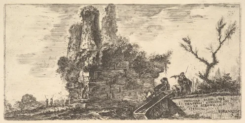 Tombeau des trois frères Curiatii à Albano Sepolcro delle tre fratelli C..., vers 1748.