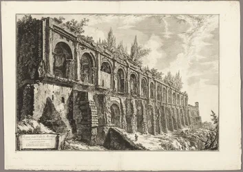 Vestiges de la villa de Mécène à Tivoli, des Vues de Rome