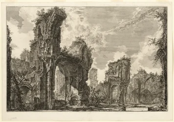Ruines du Xystus [un long portique ouvert utilisé pour les exercices athlétiques], la salle centrale des Thermes d