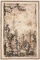 Offrande sacrificielle dans un temple, après 1750