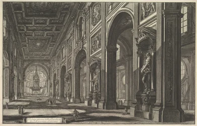 Saint-Jean-de-Latran, intérieur, extrait de « Vedute di Roma » (Vues de Rome)