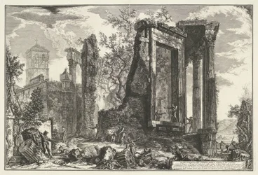 Temple de Vesta et Temple de la Sibylle Tiburtine à Tivoli (Vues de Rome)
