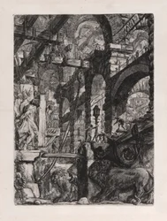 Les Bas-reliefs du Lion, planche 5 de Carceri d