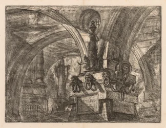 Les Prisons : Arches rondes jaillissant d